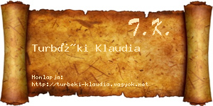 Turbéki Klaudia névjegykártya