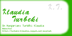 klaudia turbeki business card
