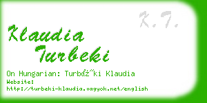 klaudia turbeki business card